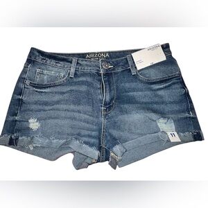 Arizona Jean Company Blue Distressed Jean Shorts